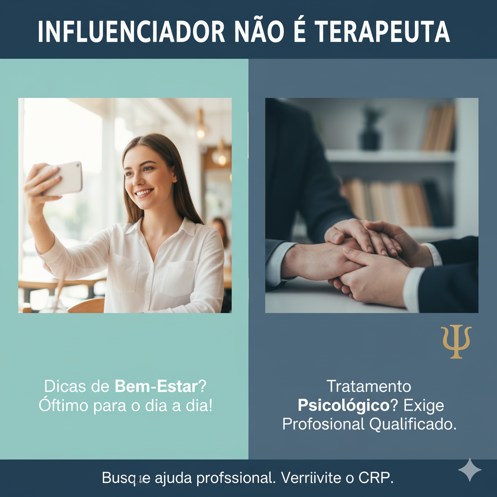 O Perigo dos “Influenciadores Terapeutas”: Por que Saúde Mental não é “Dica” de Rede Social